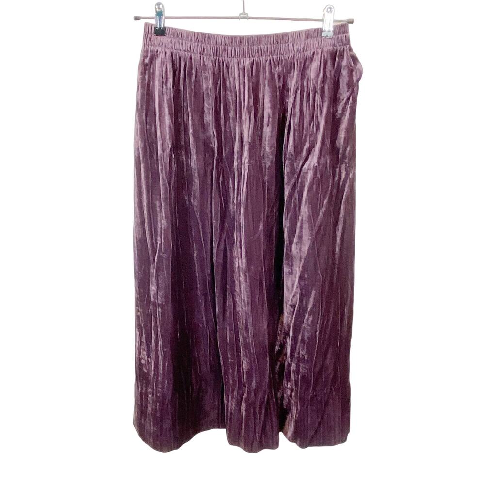 Crinkle Velvet Skirt sz M Sigrid Olsen Vintage Made in USA Retro Chic Holiday